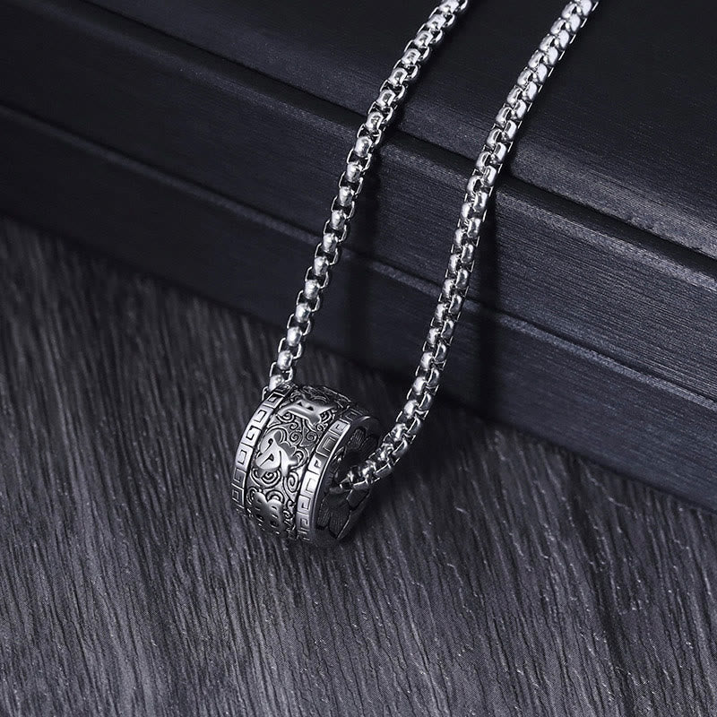 Silberne Vintage Kette Anhänger Tibetischer Titanstahl Halskette Schmuck