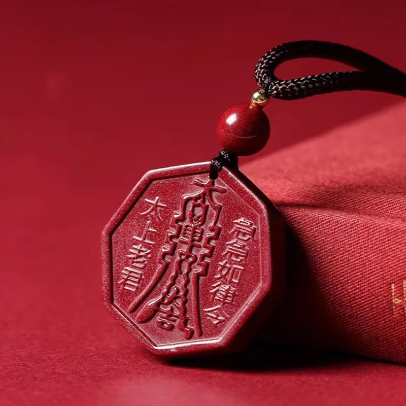 Rote Zinnober Anhänger Kette Taishang Laojun Fu Amulett