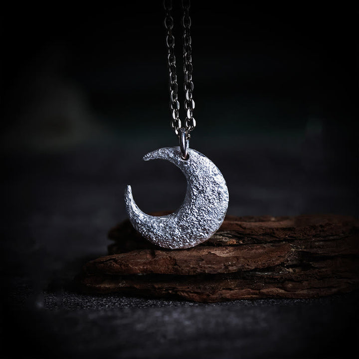 Silberne Kette mit Sterlingsilber Mond Anhänger elegant Gelassenheit