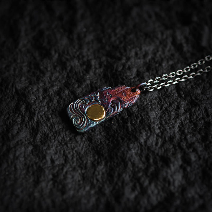 Kette Vergoldet mit Wellen und Sonne Anhänger
