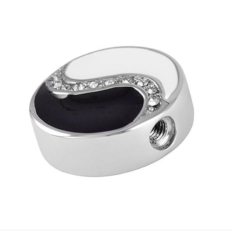 Silber Anhänger Kette Titanstahl schwarzer Onyx Stein mit Kristallen
