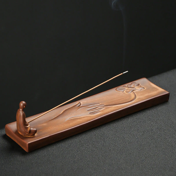 Räucherschale Set Lotus Buddhahand Keramik Buddha Hand Lotus
