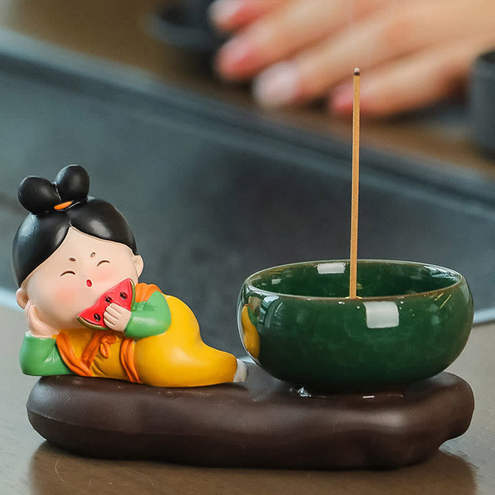 Räucherkegel Tang Dynastie Dame Keramik Tang-Dynastie-Dame Wassermelone