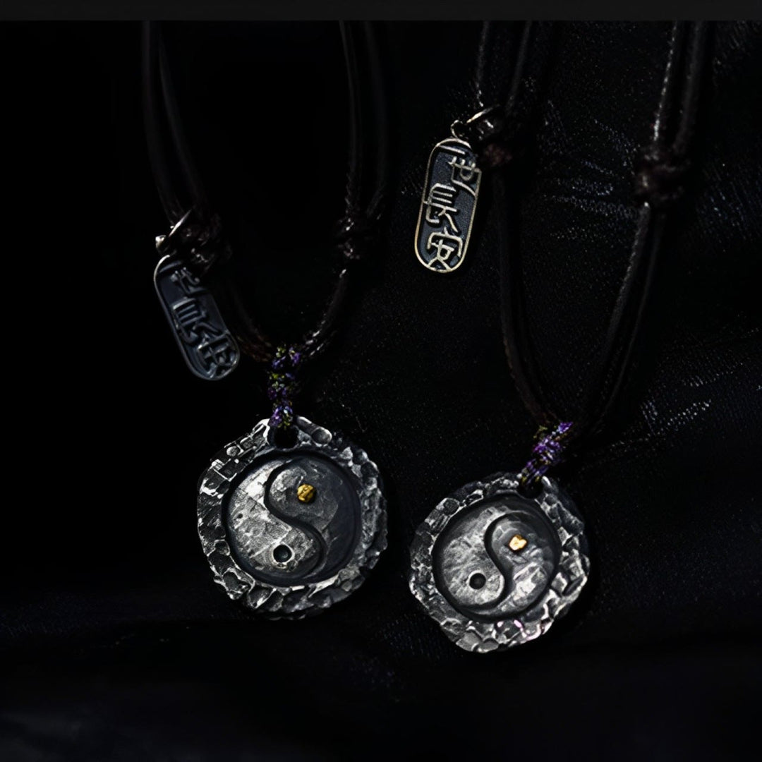 Yin Yang Kette Sterlingsilber Anhänger chinesische Zeichen Paar Harmonie