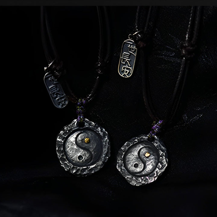 Yin Yang Kette Sterlingsilber Anhänger chinesische Zeichen Paar Harmonie