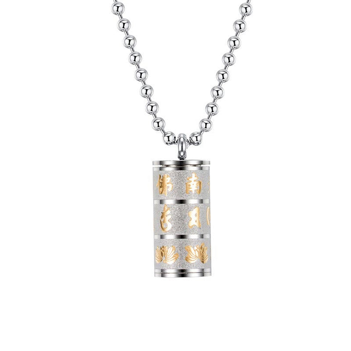 Anhänger Kette Titanstahl Lotus Tibet – Frieden