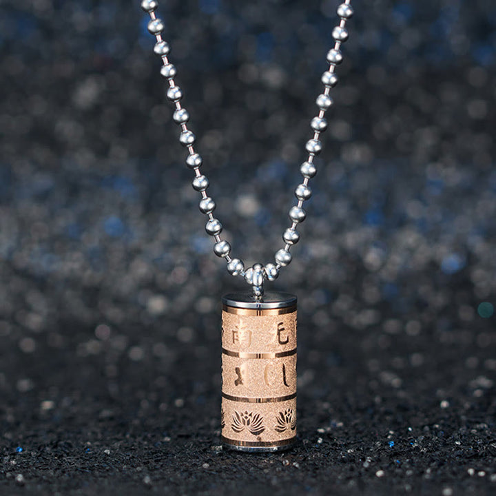 Titanstahl Kugelkette Anhänger rose gold Gravur OM Mantra Symbol