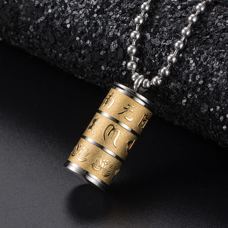 Anhänger Kette Titanstahl Lotus Tibet – Frieden