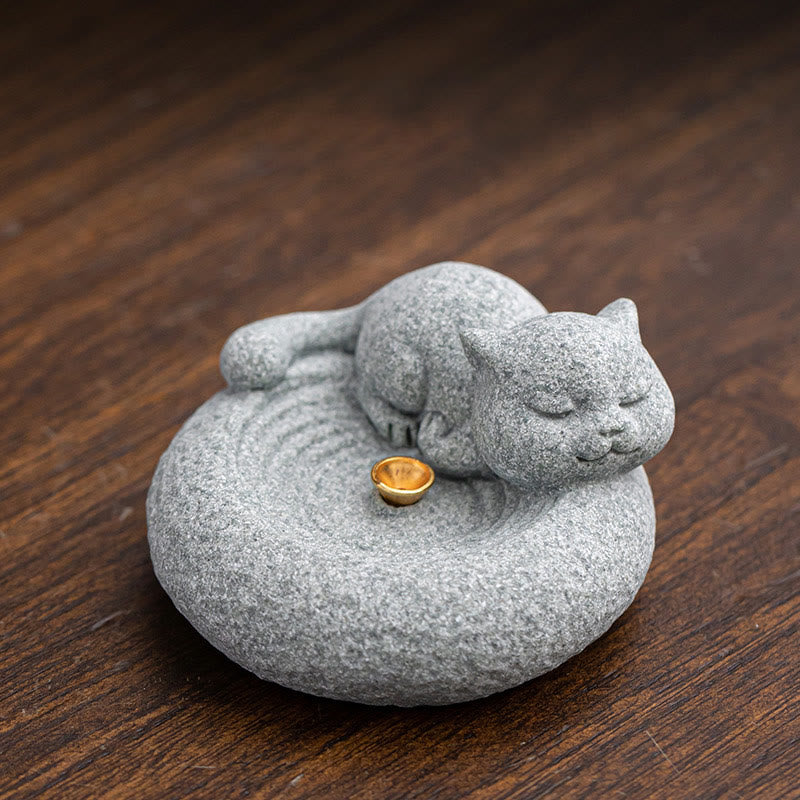 Räuchergefäß Faule Katze Keramik Deko Faule Katze
