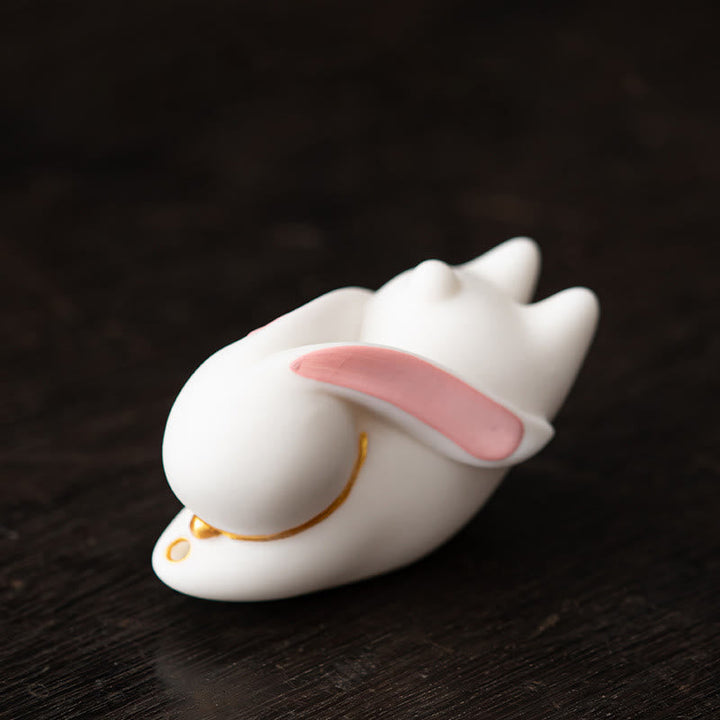 Räucherstäbchenhalter Hase Bambus Keramik Hase Pink