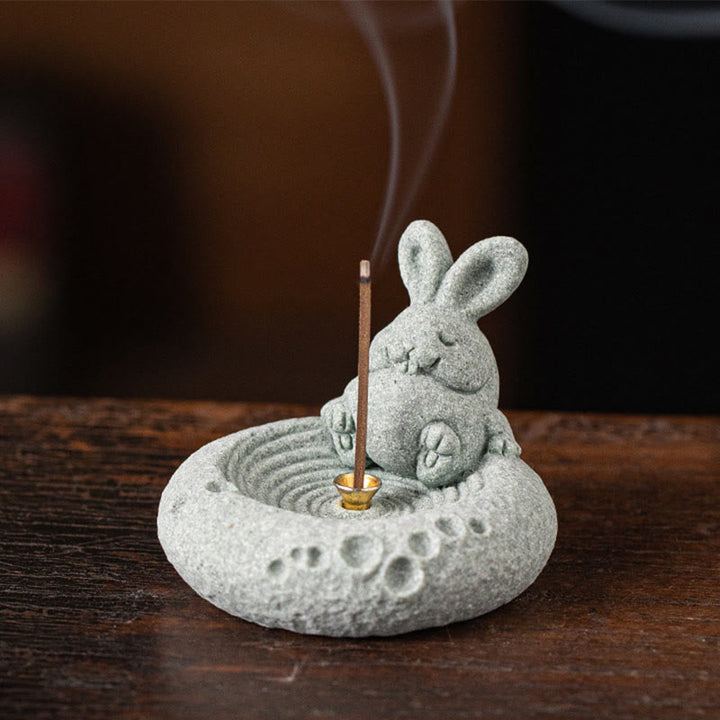 Räucherstäbchen Halterung Tierkreis Keramik Hase