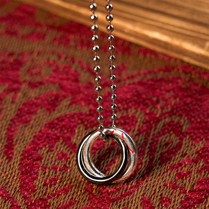 Silberkette mit Doppelring Anhänger Großer Wagen Glück Symbol