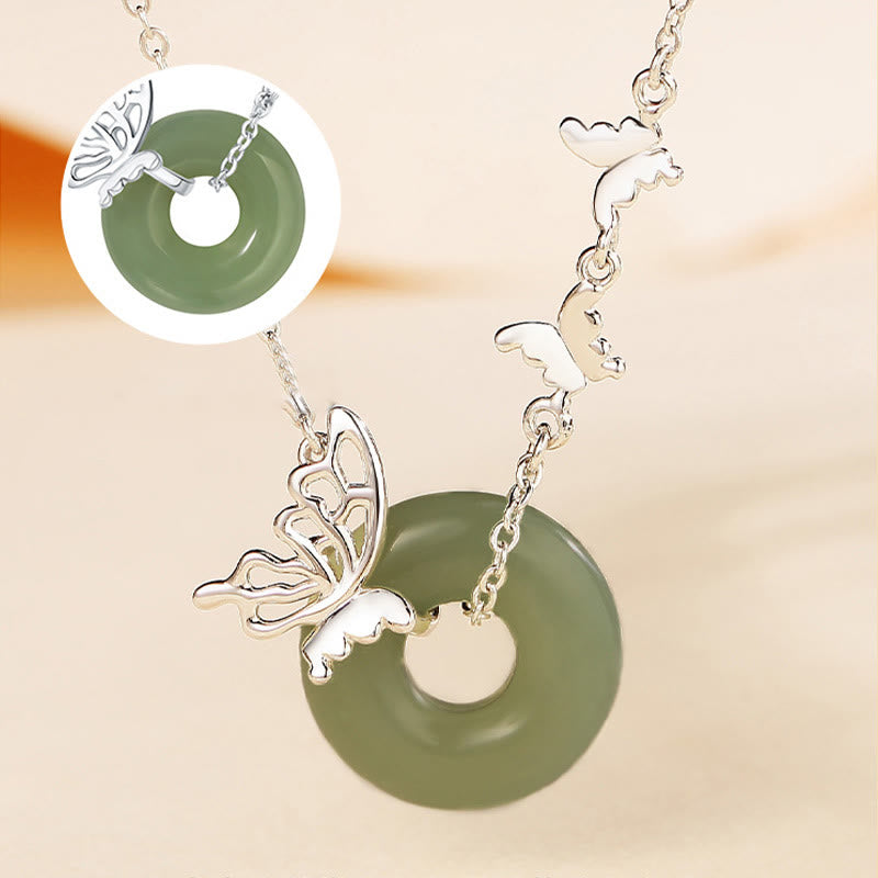 Jade Hetian Schmetterling Details Anhänger