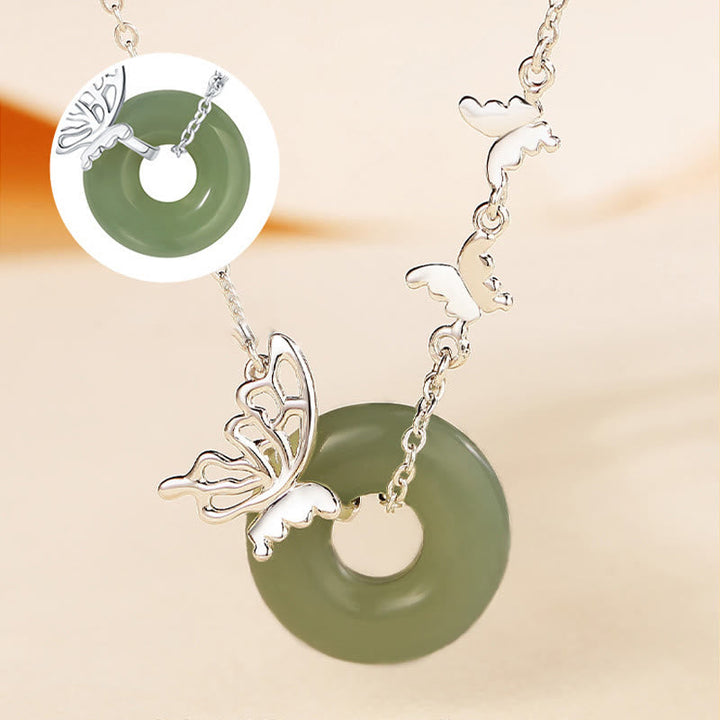 Jade Hetian Schmetterling Details Anhänger