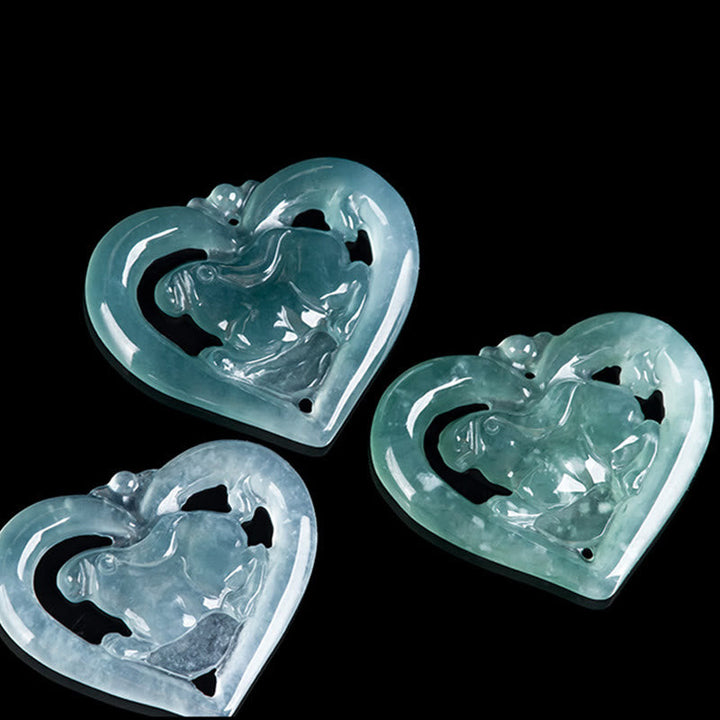 Jade Herzanhänger Grün Naturstein Anhänger Kette Liebe Schmuck