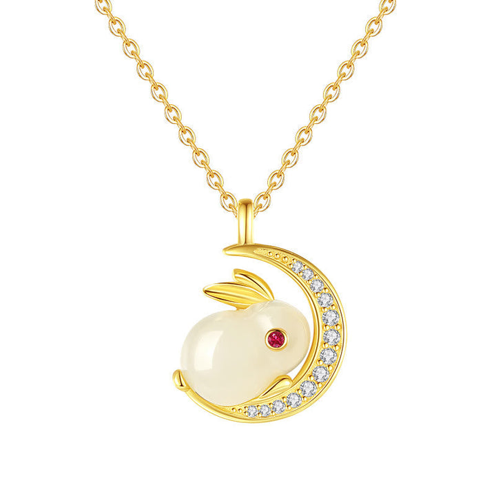 Hetian Jade Hasen Anhänger Glück