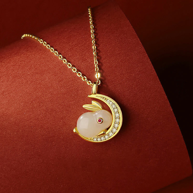 Hetian Jade Hase Anhänger Mond