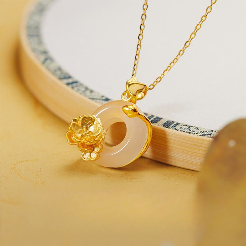 Anhänger Kette Gold Blume elegant