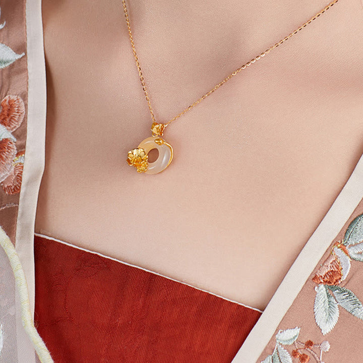 Anhänger Kette Gold Blüte elegant