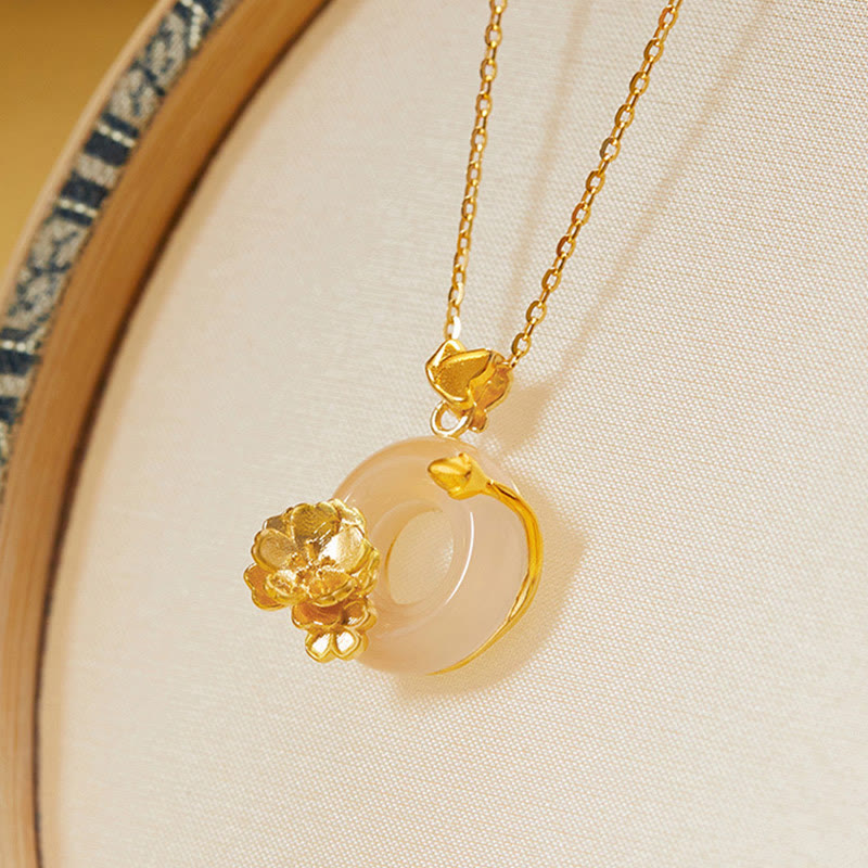 Anhänger Kette Gold Blüte elegant