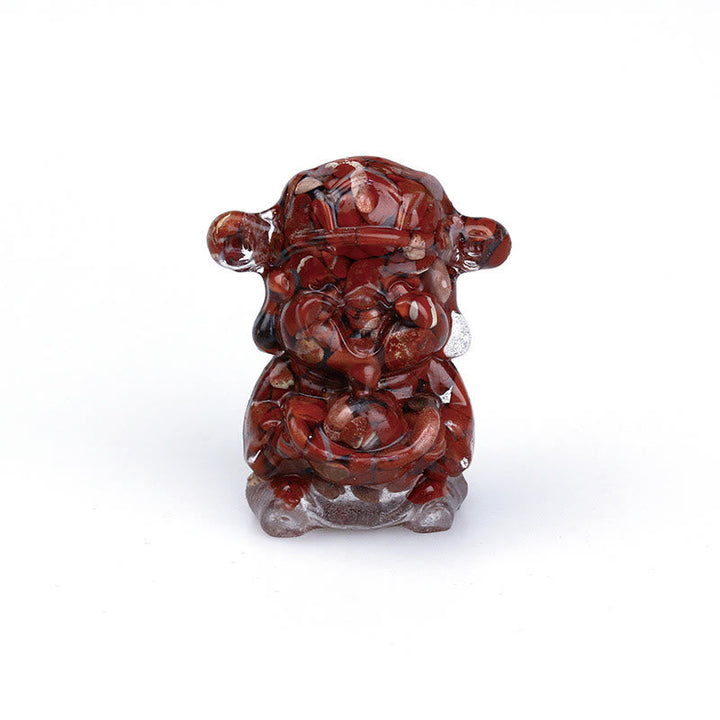 Figur Geldgott Amethyst Reichtum Roter Jaspis
