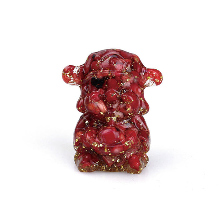Figur Geldgott Amethyst Reichtum Rote Koralle