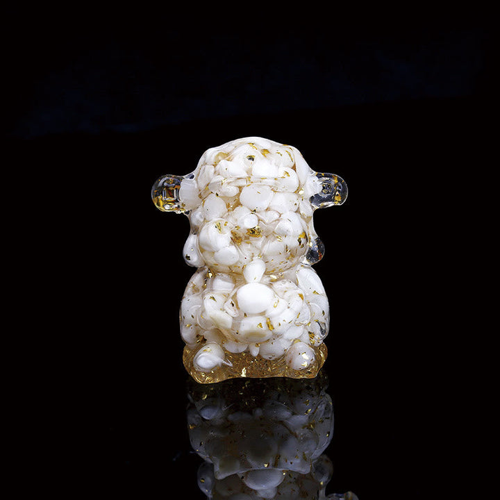 Figur Geldgott Amethyst Reichtum Weiße Muschel
