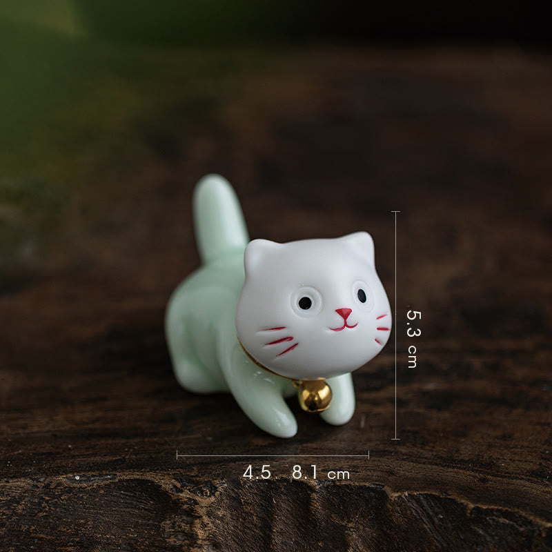 Kleine Dekofiguren Katze Keramik Katze mittel