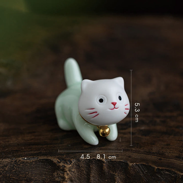 Kleine Dekofiguren Katze Keramik Katze mittel