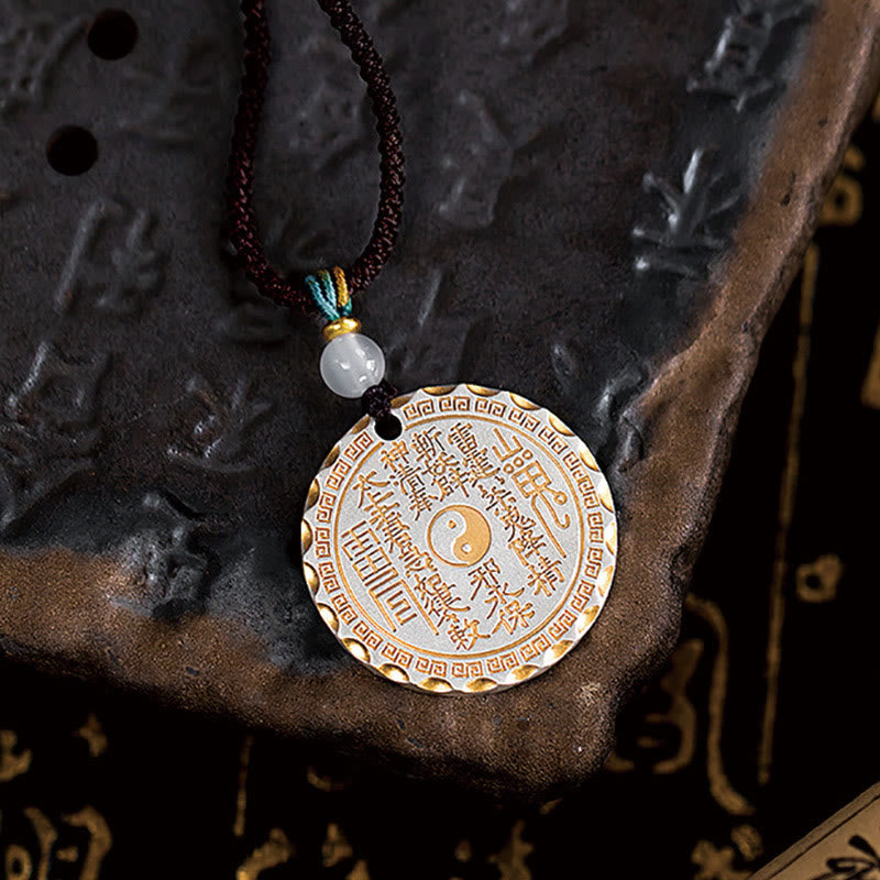 Kupfer Yin Yang Bagua Kette Harmonie Stein Anhänger Schmuck