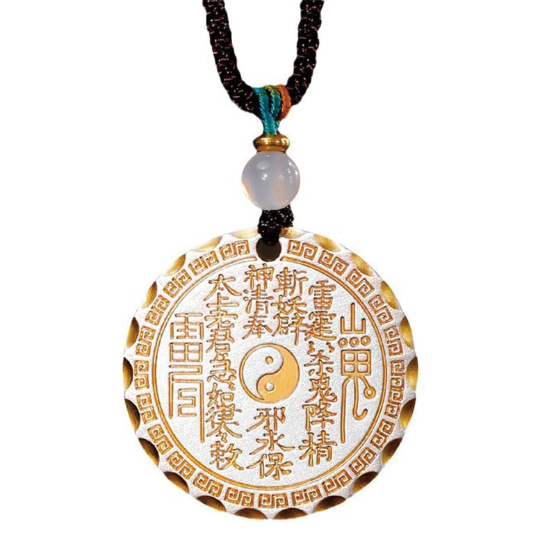 Kette Kupfer Yin Yang Bagua – Harmonie Jade Anhänger Naturstein