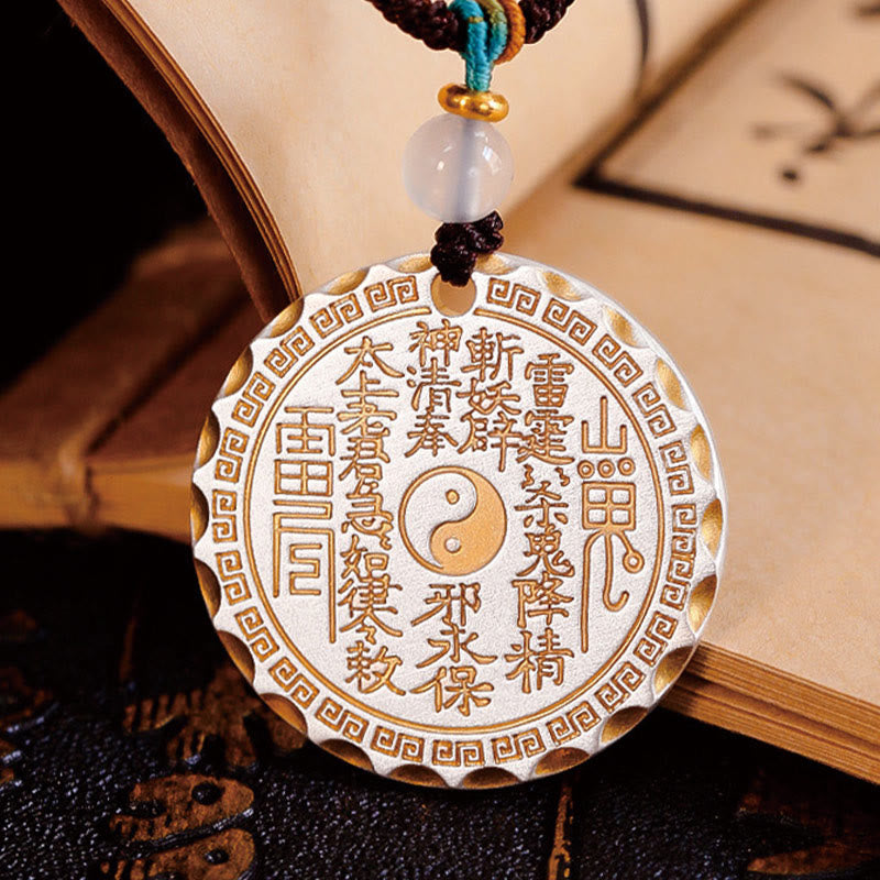 Yin Yang Bagua Kette Kupfer mit Edelsteinperle Harmonie Symbol