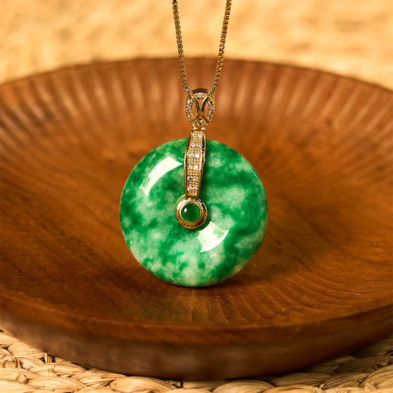 Grüne Jade Kette Schnalle Natur Heilung elegant Anhänger