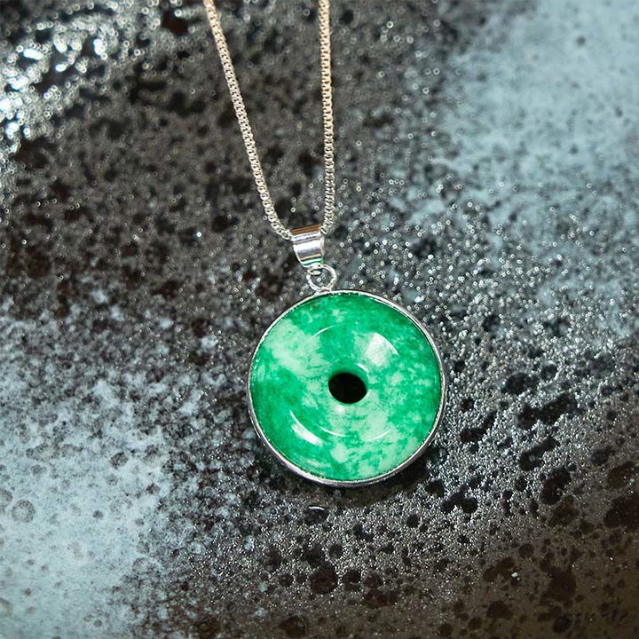 Jade Kette Schnalle Anhänger Naturstein Buddha Natur Heilung Energie