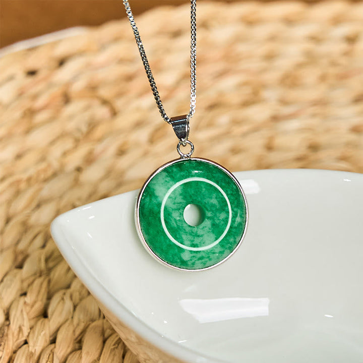 Grüne Jade Kette Schnalle Anhänger Naturstein Buddha Heilung Natur