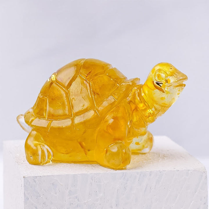 Kleine Dekofiguren Schildkröte Kristall Citrin