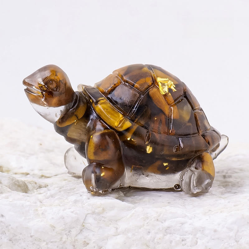 Kleine Dekofiguren Schildkröte Kristall Tigerauge
