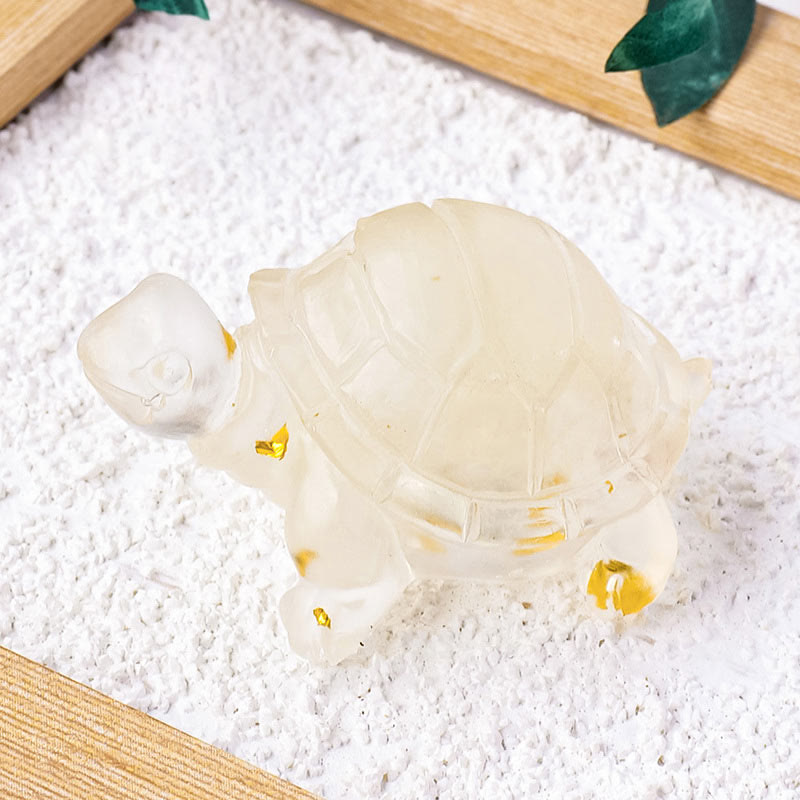 Schildkröte Deko Mini Kristall Citrin