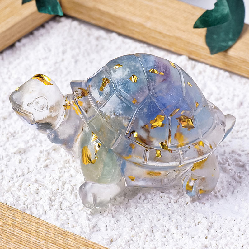 Schildkröte Deko Mini Kristall Fluorit