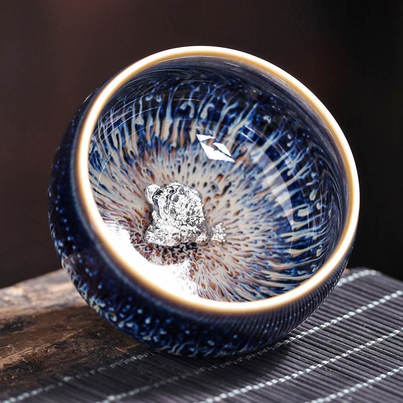 Teetasse Jianzhan Drache Phönix Keramik Kröte