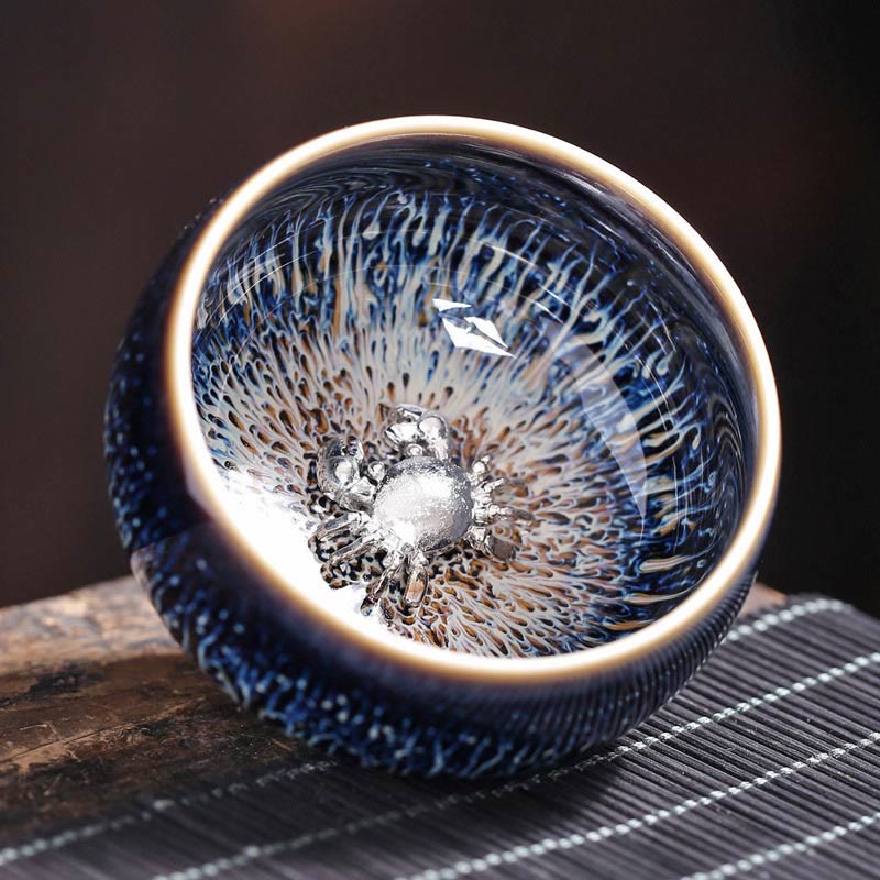 Teetasse Jianzhan Drache Phönix Keramik Krabbe