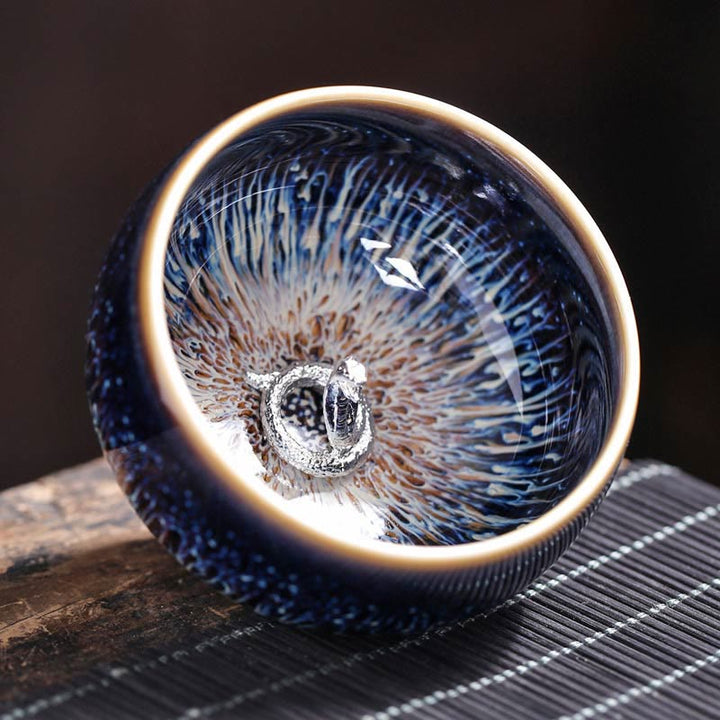 Teetasse Jianzhan Drache Phönix Keramik Schlange