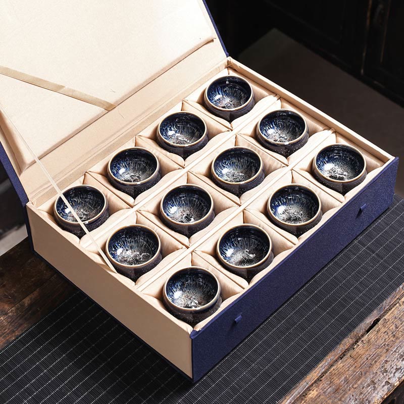 Teetasse Jianzhan Drache Phönix Keramik 12 Sternzeichen Geschenkbox
