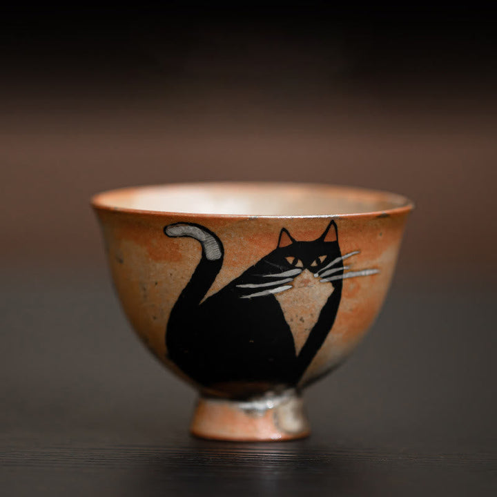 Lustige Teetasse Süße Katze Keramik Kung Fu Katze starrend