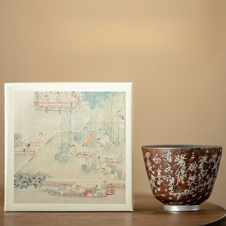 Teebecher Porzellan Buddha Poesie Keramik Tee-Gedichte (Geschenkbox)