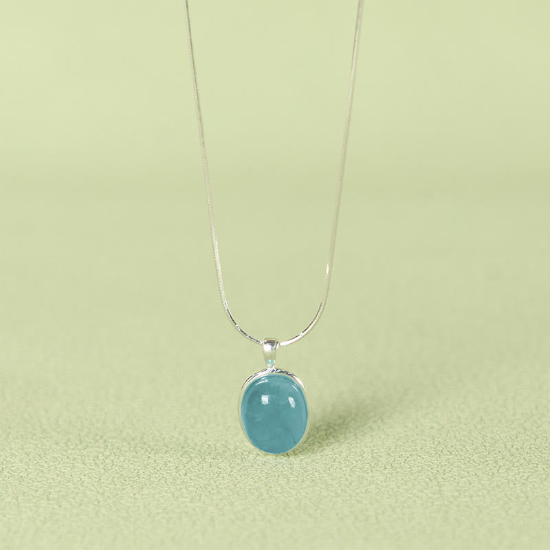 Aquamarin Kette Sterlingsilber Buddha Anhänger blauer Naturstein Heilung