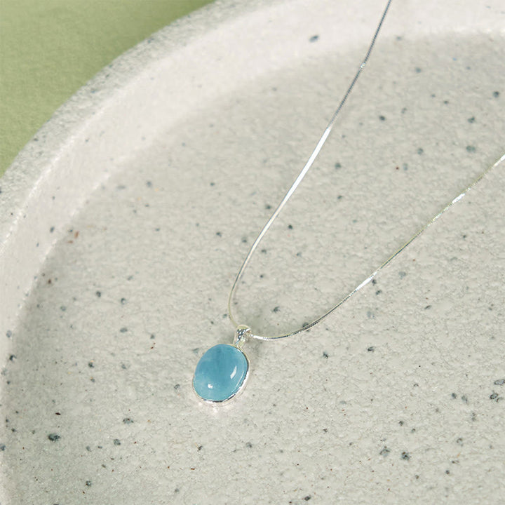 Aquamarin Kette Buddha Sterlingsilber Heilstein Anhänger Heilung Energie Vertrauen