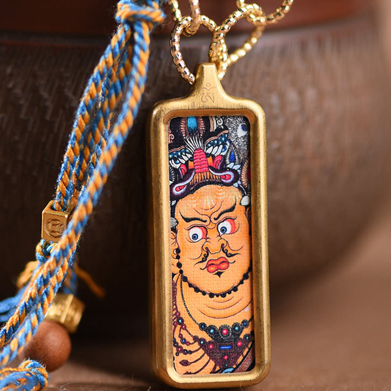 Goldener Anhänger Kette Tibet-Gott Des Wohlstands Buddhismus Schmuck