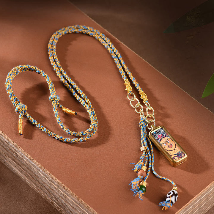 Bunte Anhänger Kette Titanium Tibet-Gott Des Wohlstands mit Amulett
