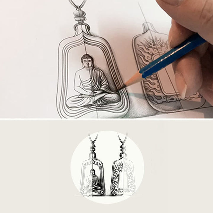 Buddha-Anhänger Liuli-Kristall Kette Medizin-Buddha Mitgefühl Schmuck